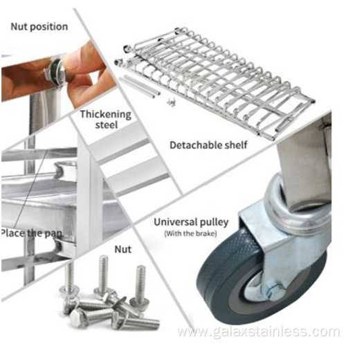 China Stainless Steel Doubel Lines Bakery Tray Rack Trolley Manufactory